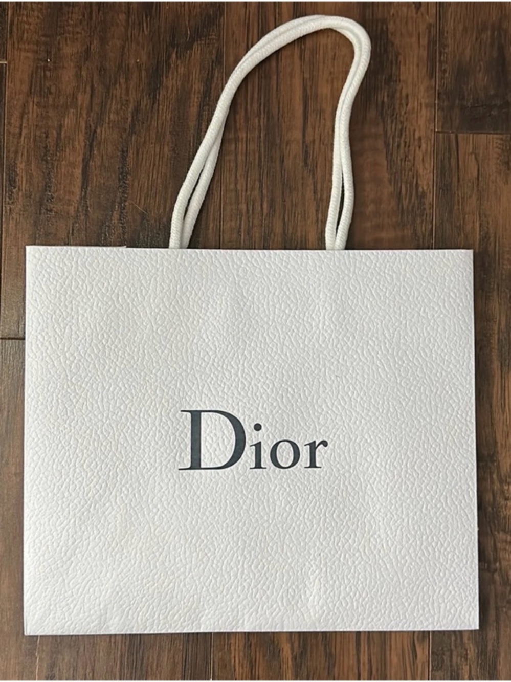 Dior White Tote with Black Logo 10 1/2” x 9” #137 - Picture 3 of 5